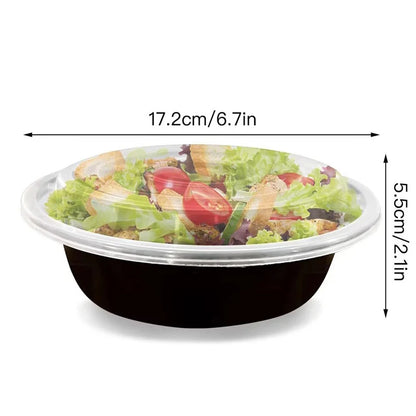 10er-Pack 24 OZ Mahlzeiten-Vorbereitungsbehälter rund Einwegbehälter mit Deckeln Bento-Box Erwachsenen-Lunchbox mikrowellen- und gefriersicher