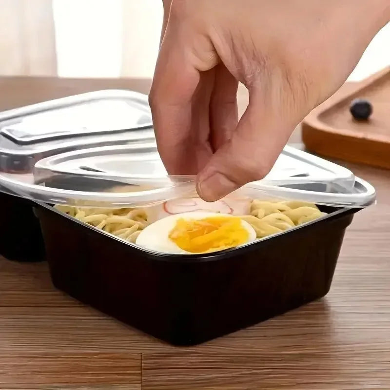 10er Set Einweg-Lebensmittelboxen 🍱 – Mit Deckel, mikrowellengeeignet, stapelbar & robust für Küche & Vorrat