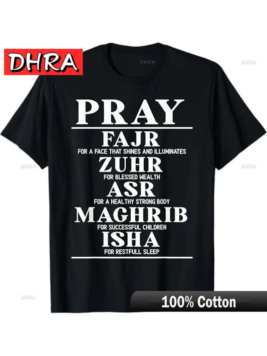 Muslimisches islamisches T-Shirt aus 100 % Baumwolle, weich und atmungsaktiv, ideal für das Ramadan-Gebet. Lässiges Damen-Top, Baumwoll-T-Shirt, Skater-T-Shirt, Streetwear.