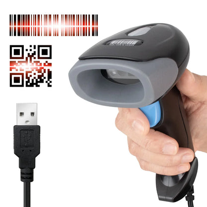 Kabelloser 2D/1D Barcode-Scanner 📡 – Bluetooth & USB QR-Code Handscanner für POS, Lager & Handel