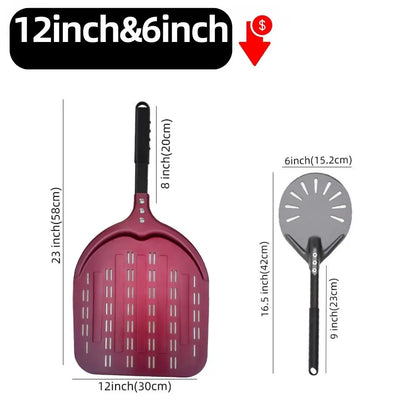 Aluminium Pizzaschieber 🍕 – 6”–14” Brotschieber & Pizzaofen-Wendeschaufel, Hart Eloxiertes Backwerkzeug für Küche & Pizzabackofen
