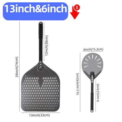 Aluminium Pizzaschieber 🍕 – 6”–14” Brotschieber & Pizzaofen-Wendeschaufel, Hart Eloxiertes Backwerkzeug für Küche & Pizzabackofen