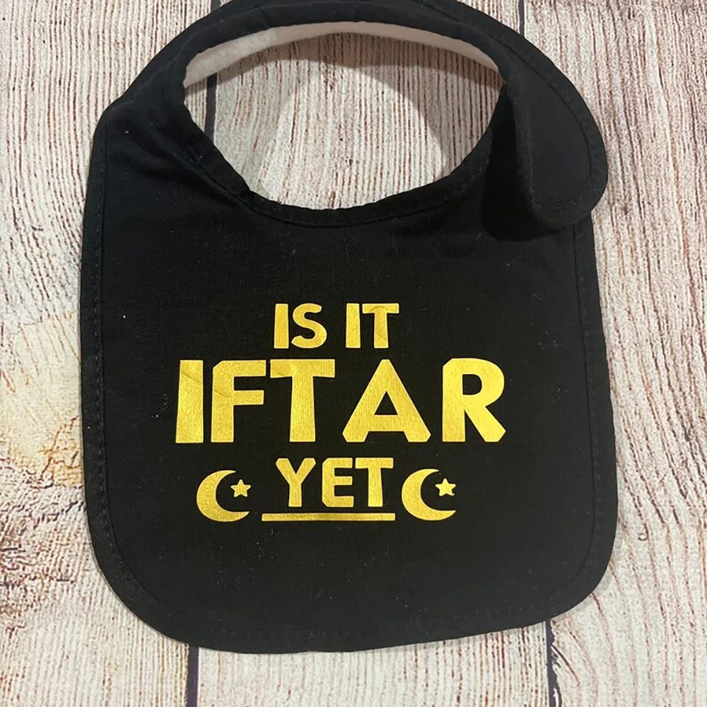 Beginnen Sie mit Bismillah Black Bib Ramadan Baby Bib Mubarak Kareem Happy Eid Al Adha Al-Fitr Muslim Islamic Iftar Baby Shower Gift
