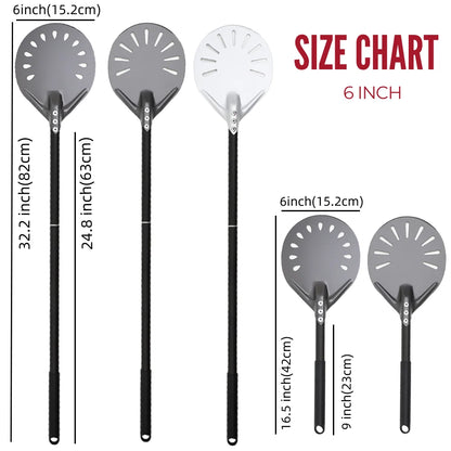 Aluminium Pizzaschieber 🍕 – 6”–14” Brotschieber & Pizzaofen-Wendeschaufel, Hart Eloxiertes Backwerkzeug für Küche & Pizzabackofen