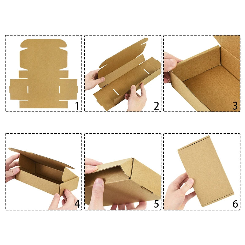 5 Stück Kraftpapier-Geschenkboxen, Verpackungsboxen in verschiedenen Größen, Hochzeitsfeier, kleine Geschenke, handgemachte Seife, Schokolade, Süßigkeiten, Kekse, Event-Geschenkbox