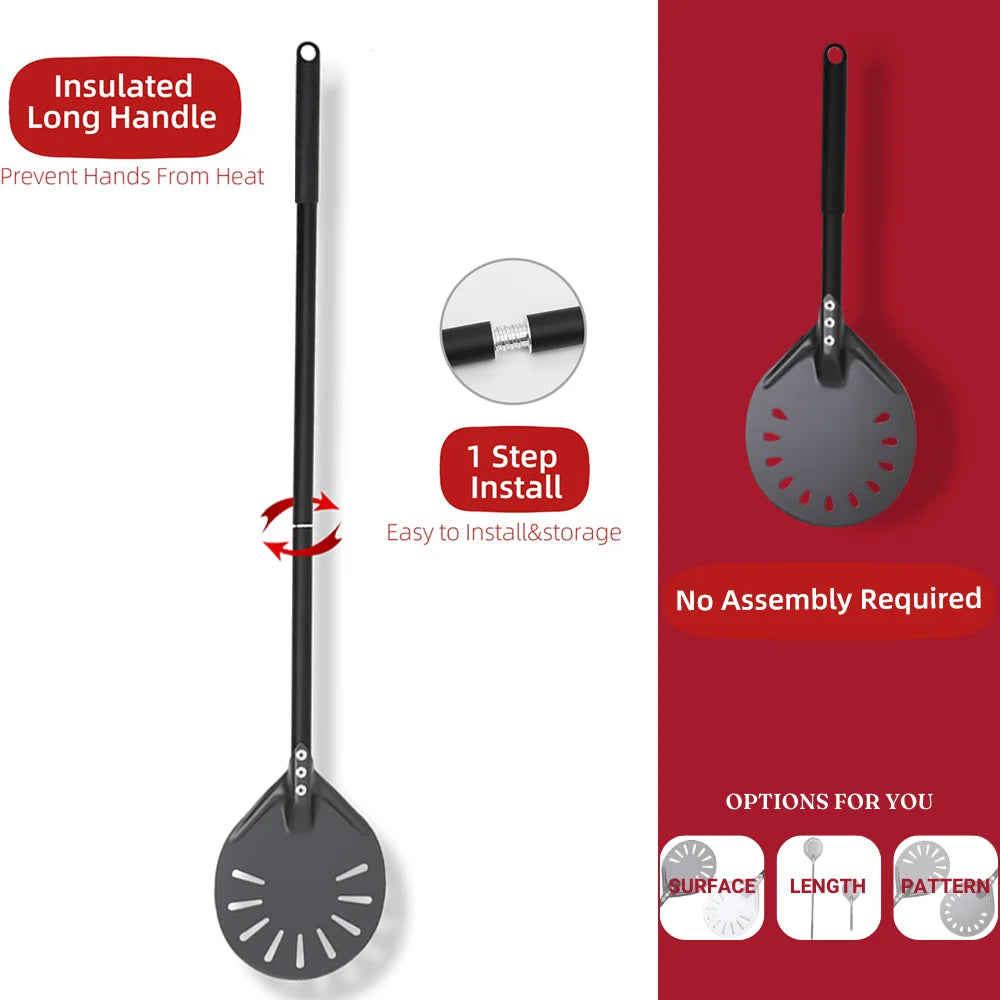 Aluminium Pizzaschieber 🍕 – 6”–14” Brotschieber & Pizzaofen-Wendeschaufel, Hart Eloxiertes Backwerkzeug für Küche & Pizzabackofen