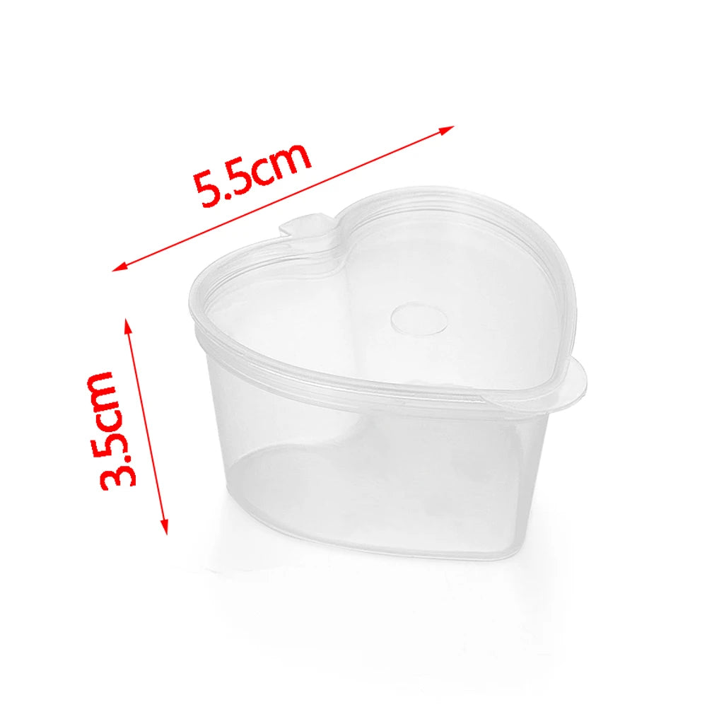 25 Stück Einweg-Saucenbecher 🍱 – 25/45 ml Kunststoffbehälter mit Klappdeckel für Take-Away & Dips