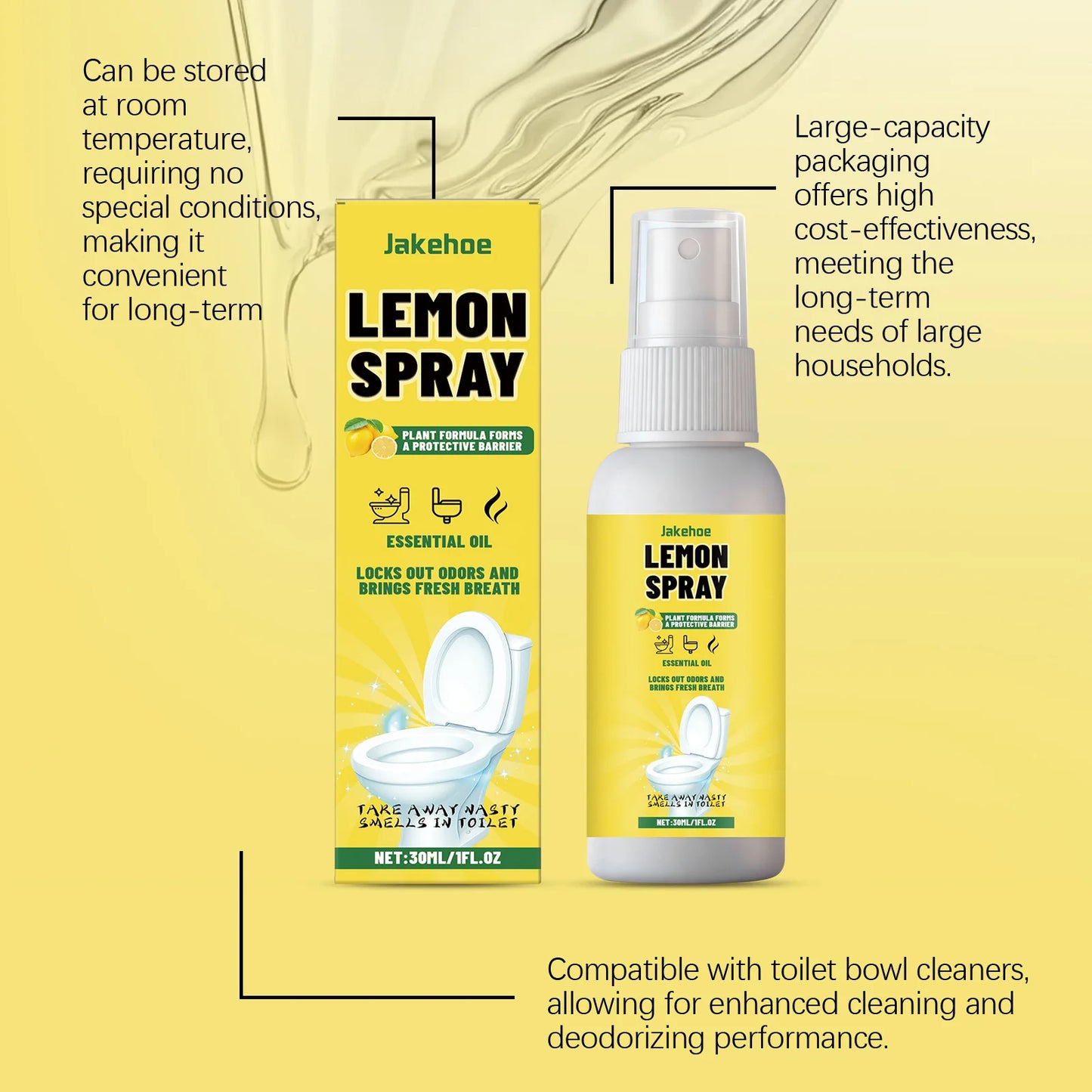 Toiletten-Deodorierungsspray 🍋 – Reinigt, entfernt Kalk & sorgt für langanhaltend frischen Badezimmerduft