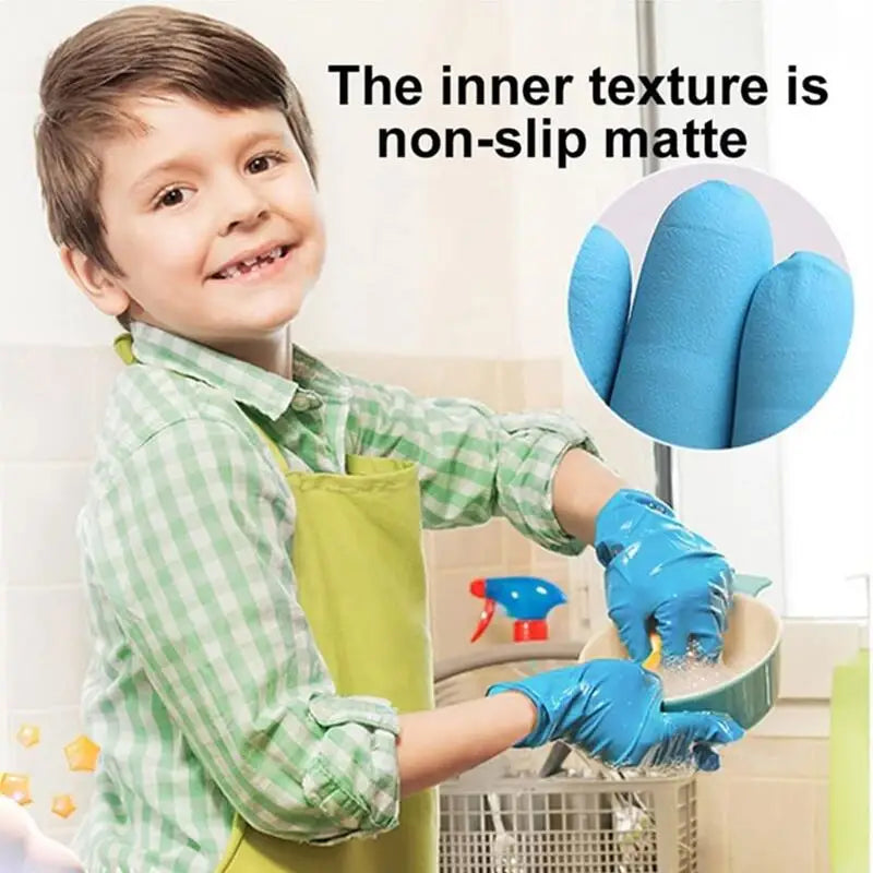 Einweg-Nitrilhandschuhe für Kinder, puderfrei, latexfrei, Haushaltsreinigungshandschuhe, Bastel-, Mal- und Gartenhandschuhe, Was Handschuhe
