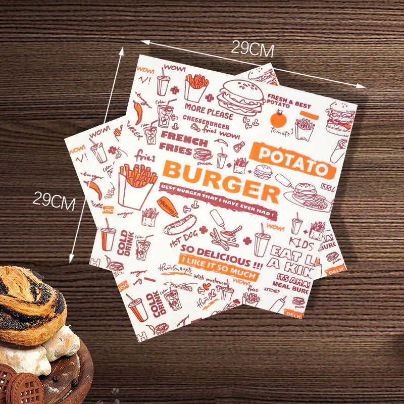 50/100 Stück Einweg-Burgerboxen 🍔 – Fettbeständige, lebensmittelechte Take-Away-Boxen für Fast Food