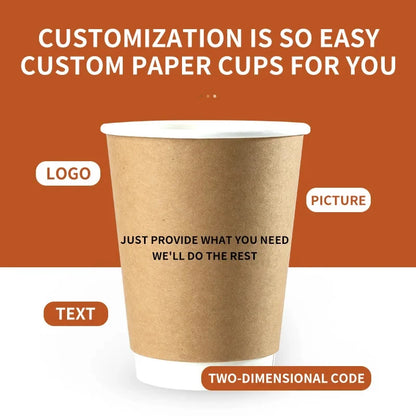 8–16oz Einweg-Kaffeebecher ☕ – Doppelwandige Kraftpapier-Becher mit Deckel für Heiß- & Kaltgetränke To-Go