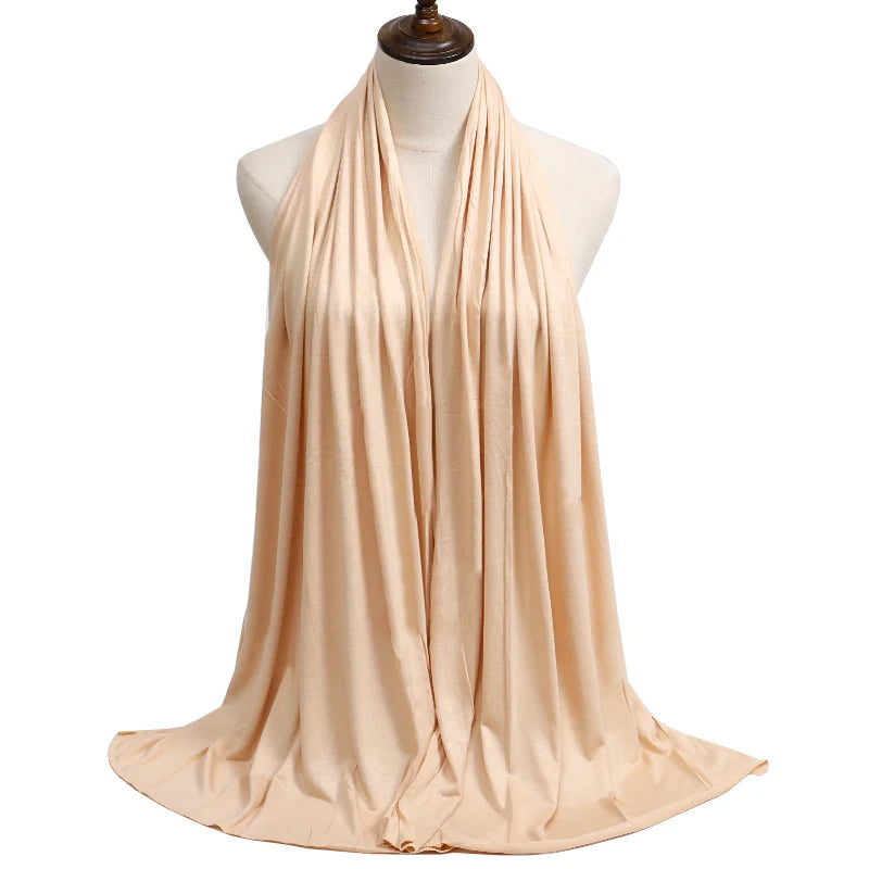 Damen Hijab Schal 🧕 – Weicher Modal Baumwolljersey Kopftuch, Einfarbig & Elegant