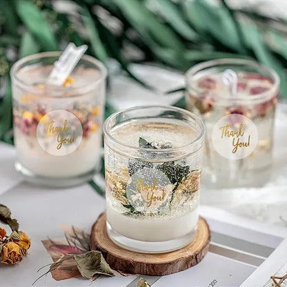 500 Stück „Danke“ Aufkleber Gold ✨ – Geschenk- & Verpackungssticker für Kleinunternehmen und Versandpakete