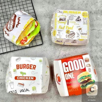 50/100 Stück Einweg-Burgerboxen 🍔 – Fettbeständige, lebensmittelechte Take-Away-Boxen für Fast Food