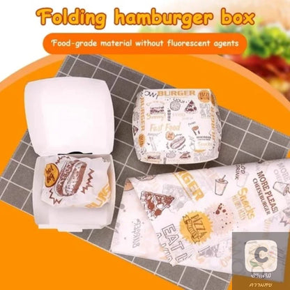50/100 Stück Einweg-Burgerboxen 🍔 – Fettbeständige, lebensmittelechte Take-Away-Boxen für Fast Food