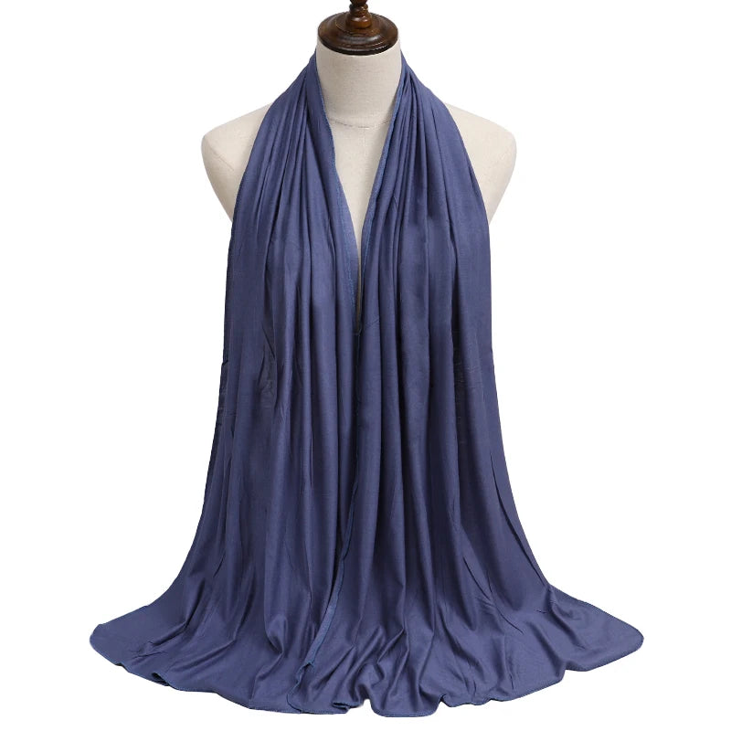 Damen Hijab Schal 🧕 – Weicher Modal Baumwolljersey Kopftuch, Einfarbig & Elegant