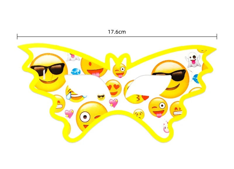 136-teiliges Emoji-Partygeschirr-Set mit lächelnden Gesichtern, Pappbecher und -teller, Einweggeschirr für Geburtstage, Feste und Feiern, Partydekoration