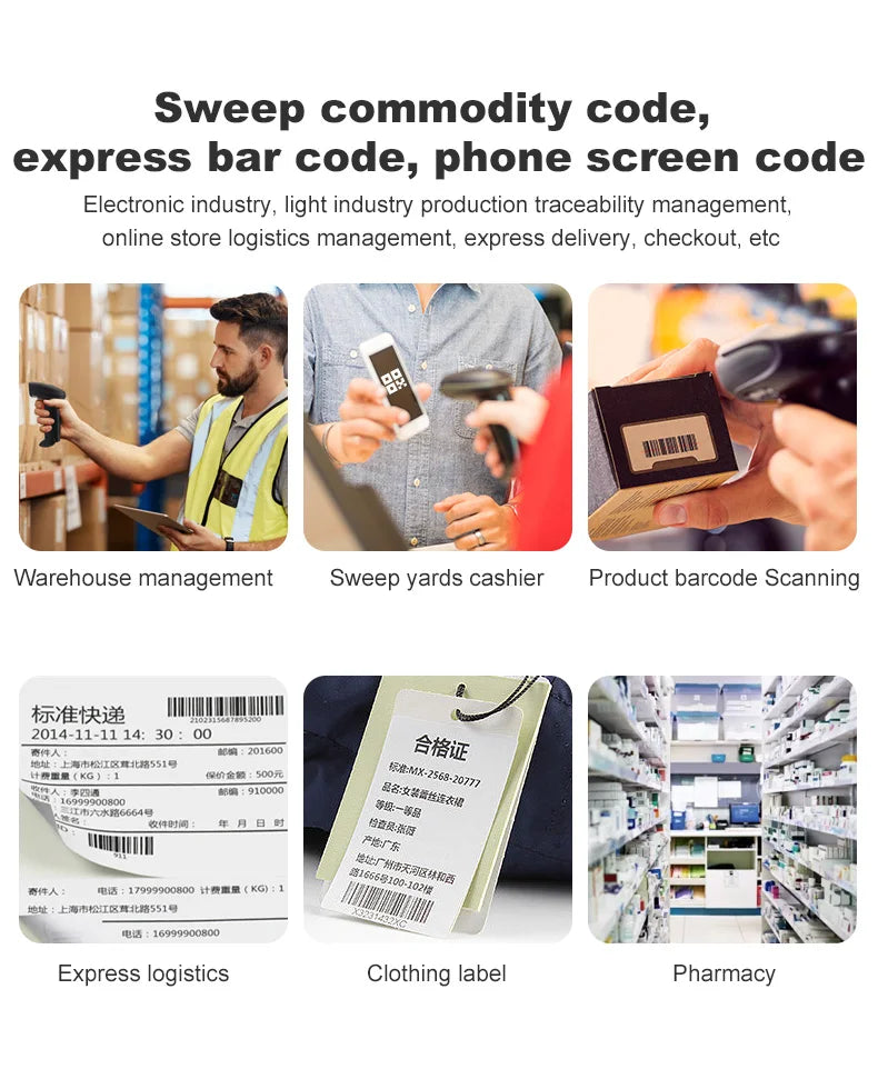 Kabelloser 2D/1D Barcode-Scanner 📡 – Bluetooth & USB QR-Code Handscanner für POS, Lager & Handel