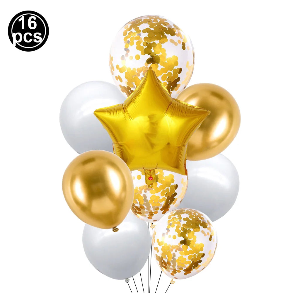 Eid Mubarak Ballonbanner 🎈 – Mond & Stern Ballons mit islamischer Architektur für Ramadan & Eid Dekoration