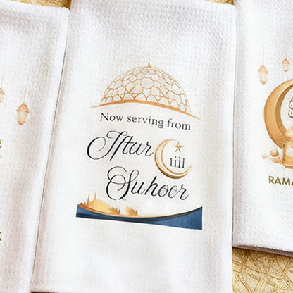 Ramadan Kareem Küchen-Geschirrtuch, Bismillah, Elhamdulillah, Mubarak, muslimischer islamischer Urlaub, Heimdekoration, Einweihungsgeschenk, Gastgeber/in