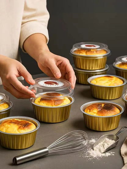 2"Zoll Mini Backform mit Deckel 🍮 – Aluminium Käsekuchen- & Puddingform, hitzebeständig & ideal für Dessert