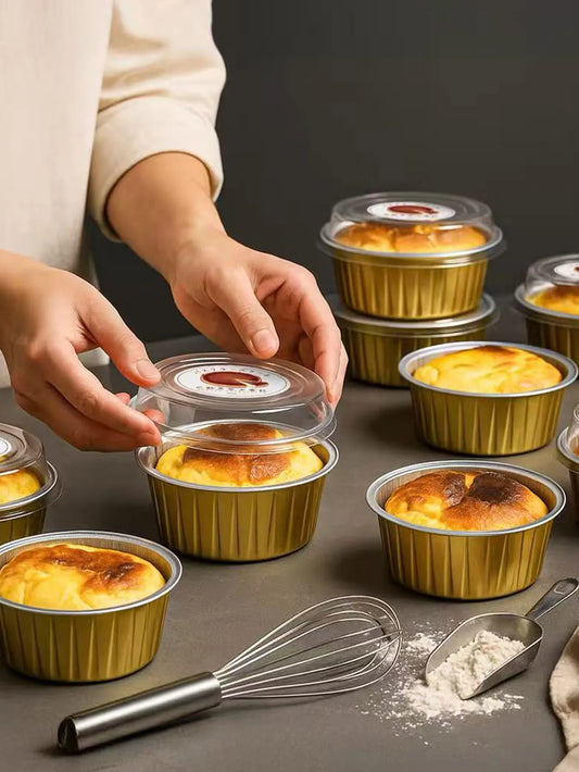 2"Zoll Mini Backform mit Deckel 🍮 – Aluminium Käsekuchen- & Puddingform, hitzebeständig & ideal für Dessert