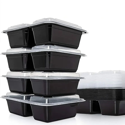 10er Set Einweg-Lebensmittelboxen 🍱 – Mit Deckel, mikrowellengeeignet, stapelbar & robust für Küche & Vorrat