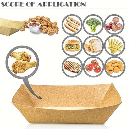 50 Stück Einweg-Snackschalen, Gebäckteller, Dessertteller aus Kraftpapier, ölbeständige Pappschalen, Partygeschirr