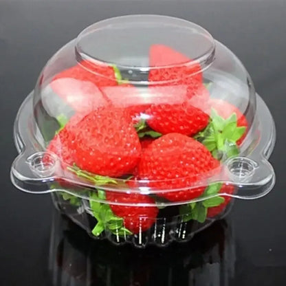 50/100 Stück 250 ml Einweg-Salatbecher, transparente Dessertbecher aus Kunststoff, Schüsseln, Behälter mit gewölbtem/flachem Deckel für Eiscreme-Cupcakes