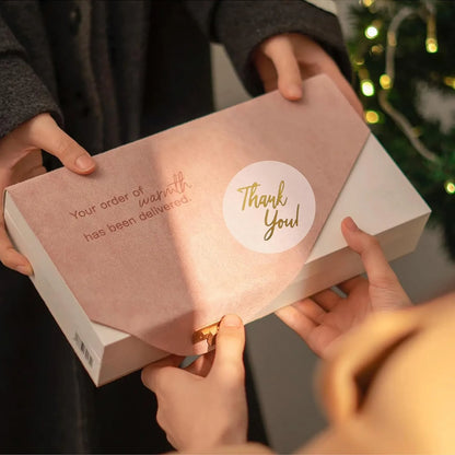 500 Stück „Danke“ Aufkleber Gold ✨ – Geschenk- & Verpackungssticker für Kleinunternehmen und Versandpakete