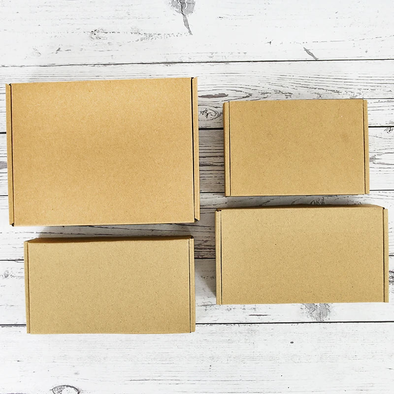 5 Stück Kraftpapier-Geschenkboxen, Verpackungsboxen in verschiedenen Größen, Hochzeitsfeier, kleine Geschenke, handgemachte Seife, Schokolade, Süßigkeiten, Kekse, Event-Geschenkbox