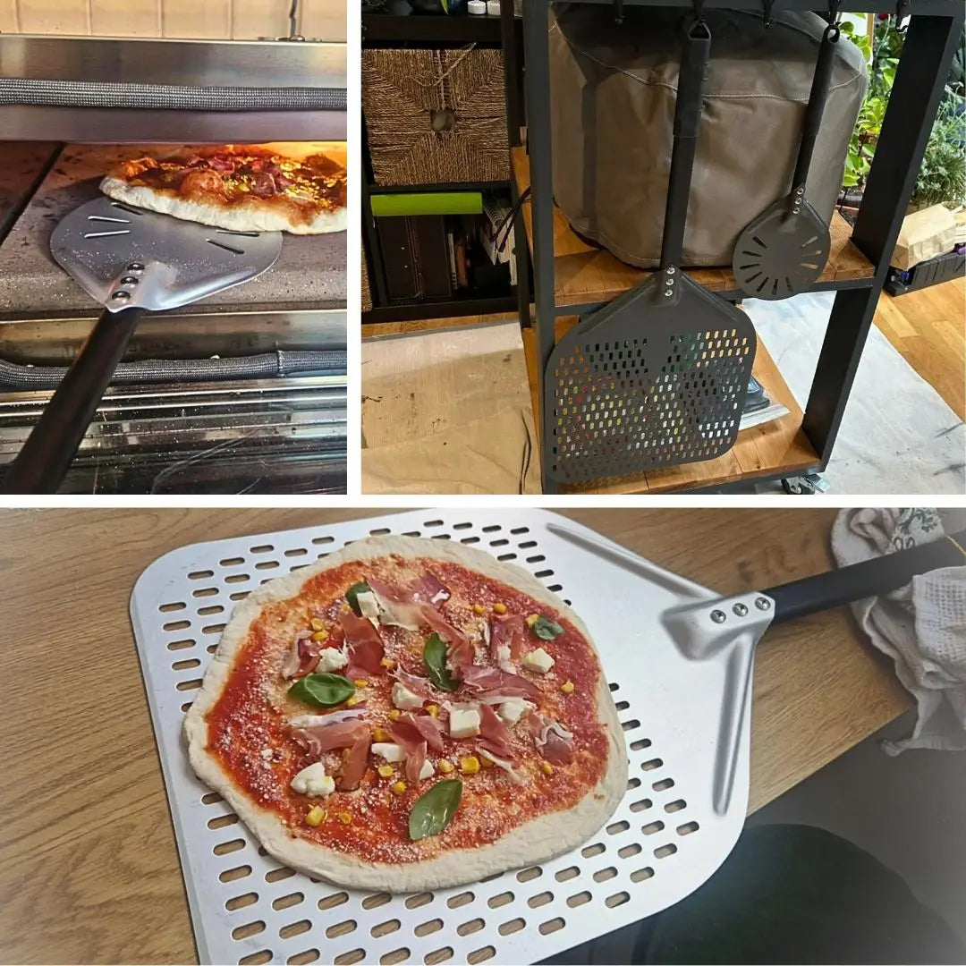 Aluminium Pizzaschieber 🍕 – 6”–14” Brotschieber & Pizzaofen-Wendeschaufel, Hart Eloxiertes Backwerkzeug für Küche & Pizzabackofen