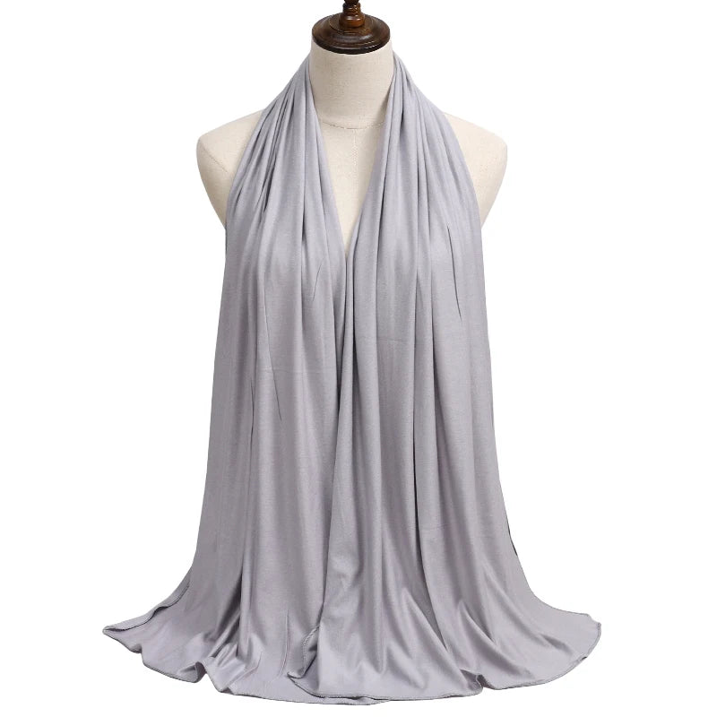 Damen Hijab Schal 🧕 – Weicher Modal Baumwolljersey Kopftuch, Einfarbig & Elegant
