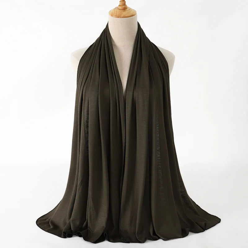 Damen Hijab Schal 🧕 – Weicher Modal Baumwolljersey Kopftuch, Einfarbig & Elegant