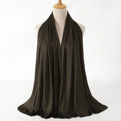 Damen Hijab Schal 🧕 – Weicher Modal Baumwolljersey Kopftuch, Einfarbig & Elegant