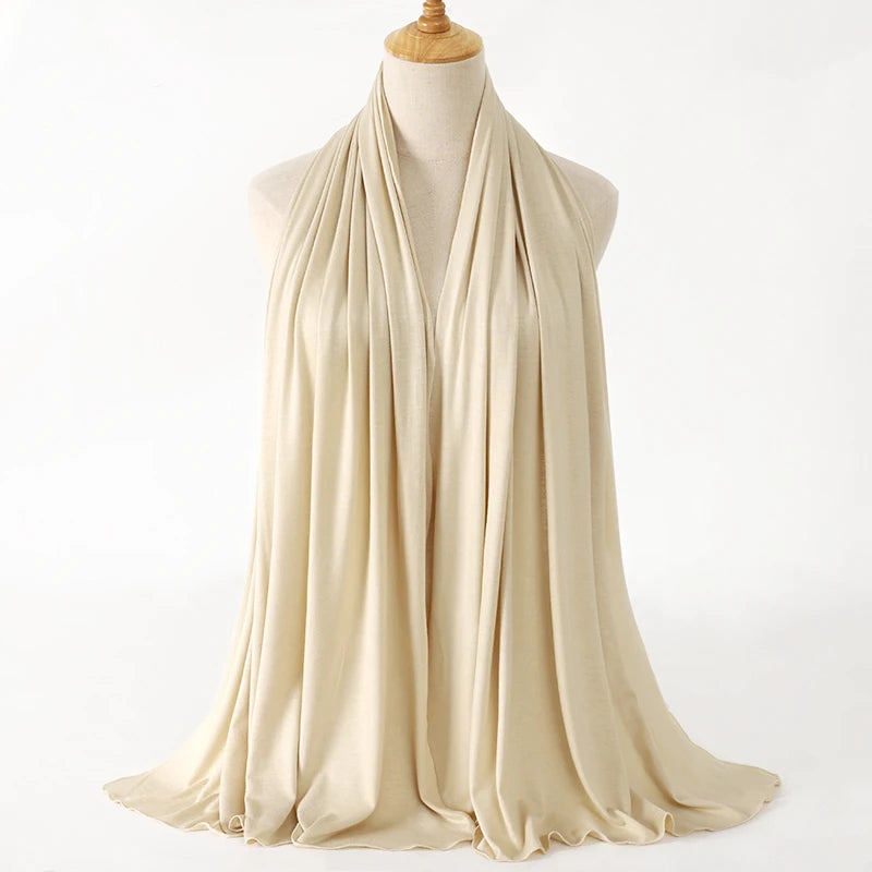 Damen Hijab Schal 🧕 – Weicher Modal Baumwolljersey Kopftuch, Einfarbig & Elegant