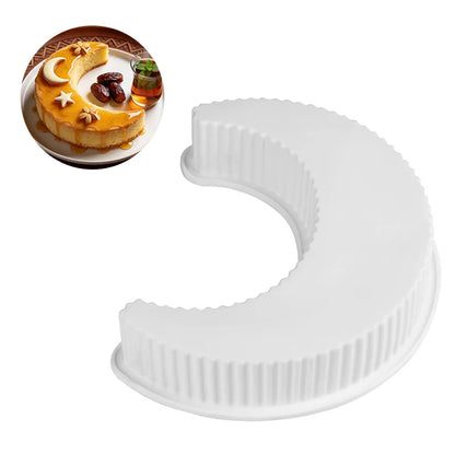 1/2 Stück Silikon-Kuchenform „Eid Mubarak“, mondförmig, Dessert-Mousse-Form, Ramadan-Dekoration für islamische muslimische Partys, DIY-Backwerkzeuge