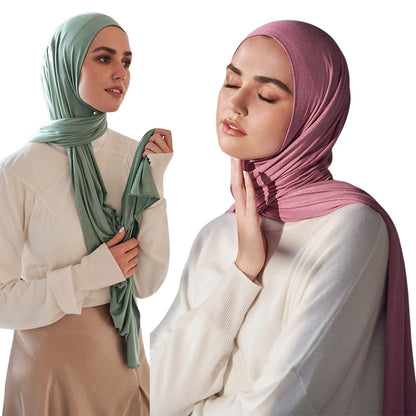 Damen Hijab Schal 🧕 – Weicher Modal Baumwolljersey Kopftuch, Einfarbig & Elegant