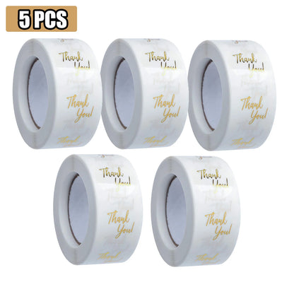 500 Stück „Danke“ Aufkleber Gold ✨ – Geschenk- & Verpackungssticker für Kleinunternehmen und Versandpakete