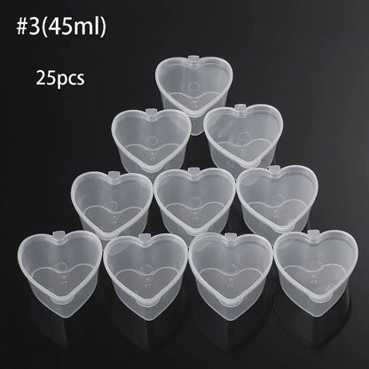 25 Stück Einweg-Saucenbecher 🍱 – 25/45 ml Kunststoffbehälter mit Klappdeckel für Take-Away & Dips