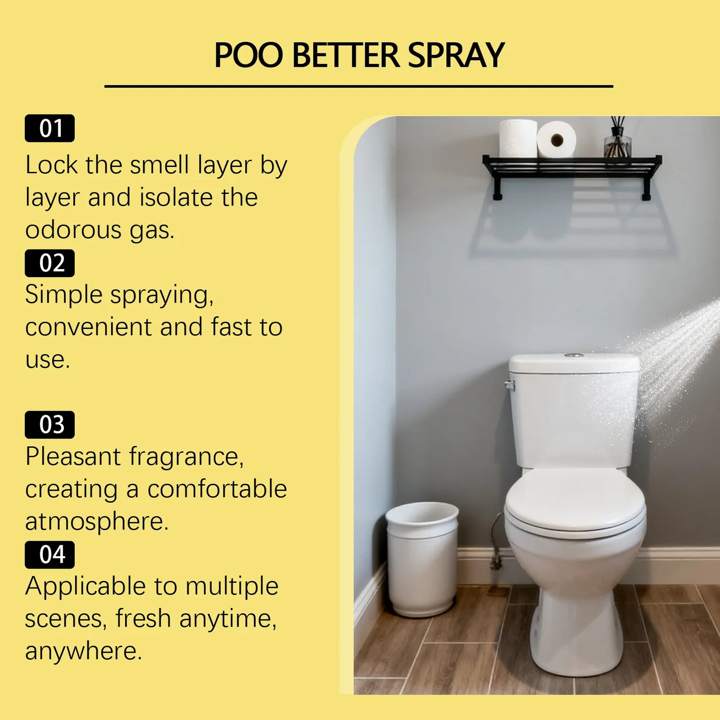 Toiletten-Deodorierungsspray 🍋 – Reinigt, entfernt Kalk & sorgt für langanhaltend frischen Badezimmerduft