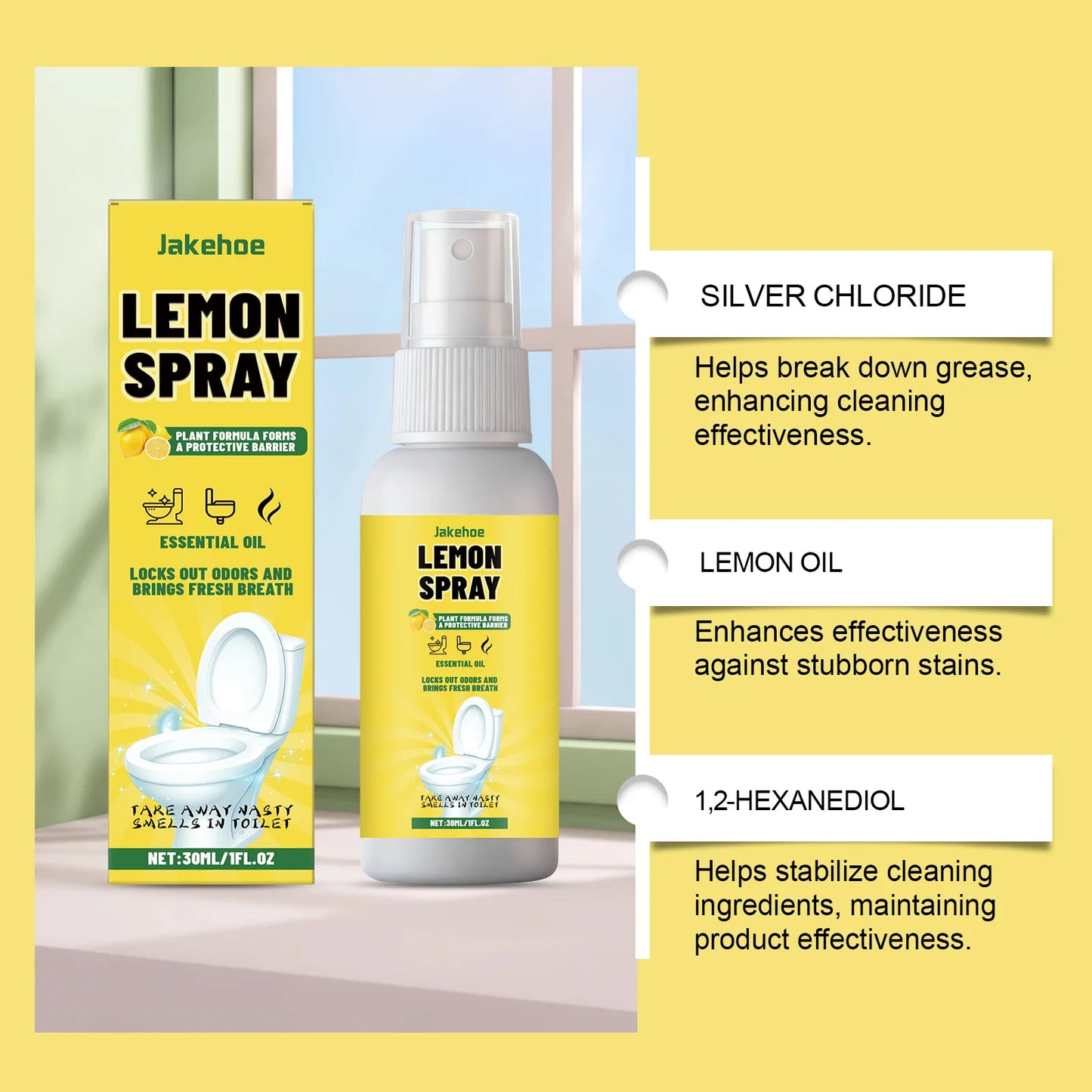 Toiletten-Deodorierungsspray 🍋 – Reinigt, entfernt Kalk & sorgt für langanhaltend frischen Badezimmerduft