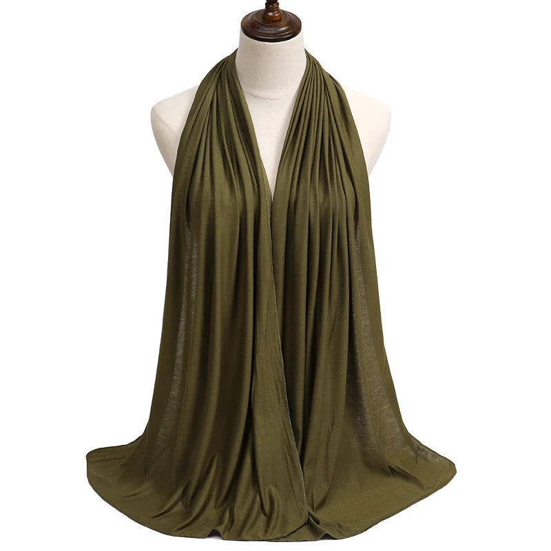 Damen Hijab Schal 🧕 – Weicher Modal Baumwolljersey Kopftuch, Einfarbig & Elegant