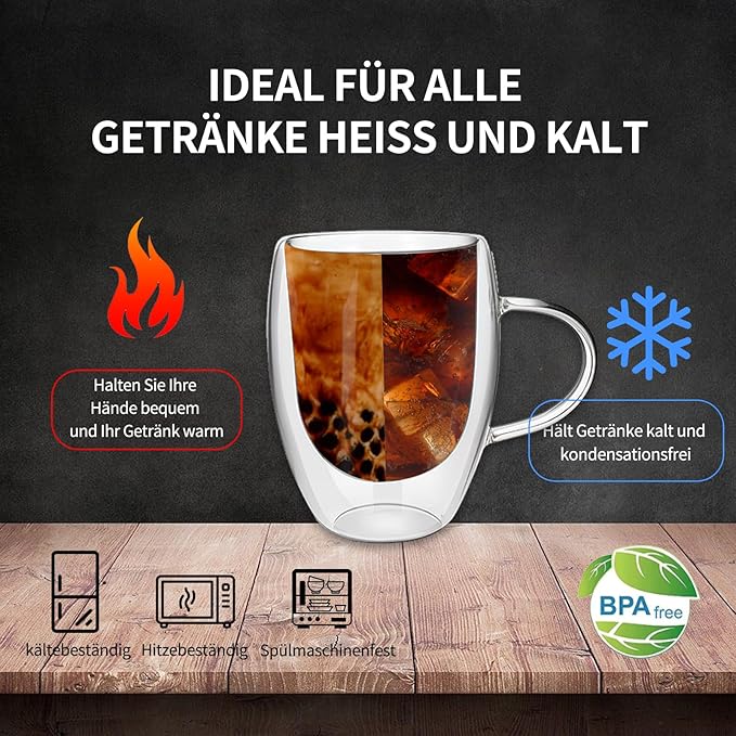 Doppelwandige Latte Macchiato Gläser